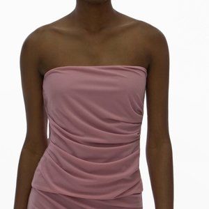Helmut Lang Twisted Tube Top in Dusty Pink
